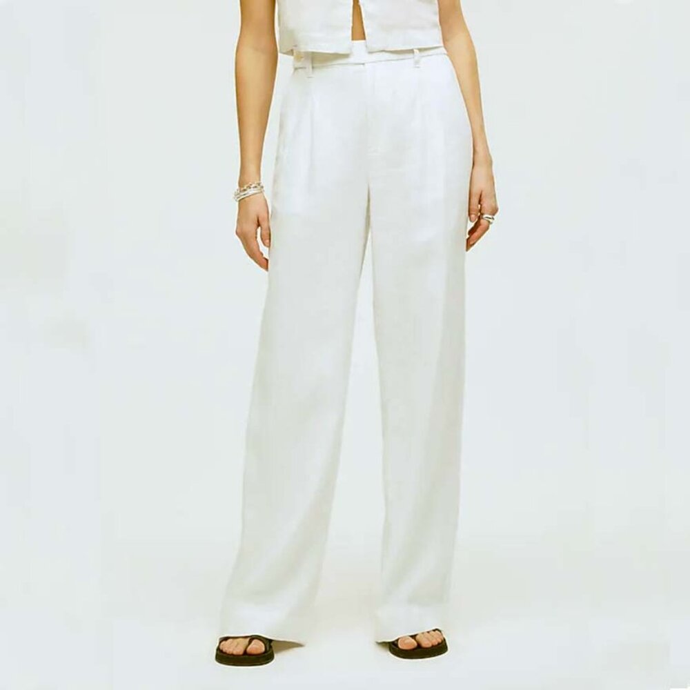 Madewell The Harlow Wide-Leg Pant in 100% Linen